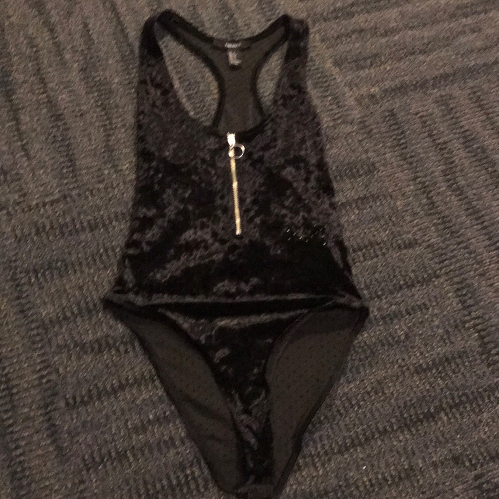 Velvet racer back onesie